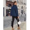 imageMAGCOMSEN Womens Sherpa Fleece Jackets Fuzzy Warm Winter Jackets Button Down Coat Long Sleeve Outwear with PocketsDark Blue