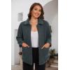 imageMAGCOMSEN Womens Sherpa Fleece Jackets Fuzzy Warm Winter Jackets Button Down Coat Long Sleeve Outwear with PocketsDark Gray