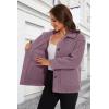 imageMAGCOMSEN Womens Sherpa Fleece Jackets Fuzzy Warm Winter Jackets Button Down Coat Long Sleeve Outwear with PocketsGrey Purple