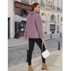 imageMAGCOMSEN Womens Sherpa Fleece Jackets Fuzzy Warm Winter Jackets Button Down Coat Long Sleeve Outwear with PocketsGrey Purple
