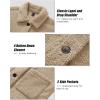 imageMAGCOMSEN Womens Sherpa Fleece Jackets Fuzzy Warm Winter Jackets Button Down Coat Long Sleeve Outwear with PocketsKhaki