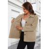 imageMAGCOMSEN Womens Sherpa Fleece Jackets Fuzzy Warm Winter Jackets Button Down Coat Long Sleeve Outwear with PocketsKhaki