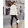 imageMAGCOMSEN Womens Sherpa Fleece Jackets Fuzzy Warm Winter Jackets Button Down Coat Long Sleeve Outwear with PocketsOffwhite