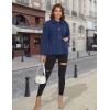imageMAGCOMSEN Womens Sherpa Fleece Jackets Fuzzy Warm Winter Jackets Button Down Coat Long Sleeve Outwear with PocketsTreasure Blue