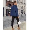 imageMAGCOMSEN Womens Sherpa Fleece Jackets Fuzzy Warm Winter Jackets Button Down Coat Long Sleeve Outwear with PocketsTreasure Blue