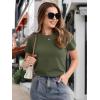 imageMAGCOMSEN Womens TShirts Cotton ShortSleeve Shirts CrewNeck Tees ClassicFit Breathable Casual Summer TopsArmy Green
