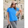 imageMAGCOMSEN Womens TShirts Cotton ShortSleeve Shirts CrewNeck Tees ClassicFit Breathable Casual Summer TopsAzure Blue