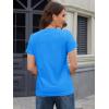 imageMAGCOMSEN Womens TShirts Cotton ShortSleeve Shirts CrewNeck Tees ClassicFit Breathable Casual Summer TopsAzure Blue