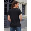 imageMAGCOMSEN Womens TShirts Cotton ShortSleeve Shirts CrewNeck Tees ClassicFit Breathable Casual Summer TopsBlack