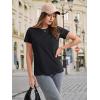 imageMAGCOMSEN Womens TShirts Cotton ShortSleeve Shirts CrewNeck Tees ClassicFit Breathable Casual Summer TopsBlack