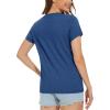 imageMAGCOMSEN Womens TShirts Cotton ShortSleeve Shirts CrewNeck Tees ClassicFit Breathable Casual Summer TopsDark Blue Heather