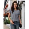 imageMAGCOMSEN Womens TShirts Cotton ShortSleeve Shirts CrewNeck Tees ClassicFit Breathable Casual Summer TopsDark Grey Heather