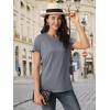 imageMAGCOMSEN Womens TShirts Cotton ShortSleeve Shirts CrewNeck Tees ClassicFit Breathable Casual Summer TopsDark Grey Heather