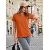 imageMAGCOMSEN Womens TShirts Cotton ShortSleeve Shirts CrewNeck Tees ClassicFit Breathable Casual Summer TopsDark Orange