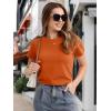 imageMAGCOMSEN Womens TShirts Cotton ShortSleeve Shirts CrewNeck Tees ClassicFit Breathable Casual Summer TopsDark Orange