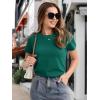 imageMAGCOMSEN Womens TShirts Cotton ShortSleeve Shirts CrewNeck Tees ClassicFit Breathable Casual Summer TopsEmerald Green
