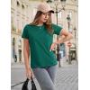 imageMAGCOMSEN Womens TShirts Cotton ShortSleeve Shirts CrewNeck Tees ClassicFit Breathable Casual Summer TopsEmerald Green