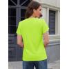 imageMAGCOMSEN Womens TShirts Cotton ShortSleeve Shirts CrewNeck Tees ClassicFit Breathable Casual Summer TopsFluorescent Green