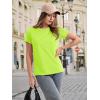 imageMAGCOMSEN Womens TShirts Cotton ShortSleeve Shirts CrewNeck Tees ClassicFit Breathable Casual Summer TopsFluorescent Green