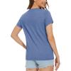 imageMAGCOMSEN Womens TShirts Cotton ShortSleeve Shirts CrewNeck Tees ClassicFit Breathable Casual Summer TopsGray Blue Heather