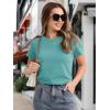 imageMAGCOMSEN Womens TShirts Cotton ShortSleeve Shirts CrewNeck Tees ClassicFit Breathable Casual Summer TopsGrey Green