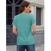 imageMAGCOMSEN Womens TShirts Cotton ShortSleeve Shirts CrewNeck Tees ClassicFit Breathable Casual Summer TopsGrey Green