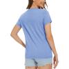 imageMAGCOMSEN Womens TShirts Cotton ShortSleeve Shirts CrewNeck Tees ClassicFit Breathable Casual Summer TopsLight Blue Heather