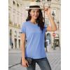 imageMAGCOMSEN Womens TShirts Cotton ShortSleeve Shirts CrewNeck Tees ClassicFit Breathable Casual Summer TopsLight Blue Heather