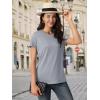 imageMAGCOMSEN Womens TShirts Cotton ShortSleeve Shirts CrewNeck Tees ClassicFit Breathable Casual Summer TopsLight Grey Heather