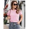 imageMAGCOMSEN Womens TShirts Cotton ShortSleeve Shirts CrewNeck Tees ClassicFit Breathable Casual Summer TopsLight Pink
