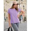 imageMAGCOMSEN Womens TShirts Cotton ShortSleeve Shirts CrewNeck Tees ClassicFit Breathable Casual Summer TopsLight Purple