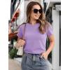 imageMAGCOMSEN Womens TShirts Cotton ShortSleeve Shirts CrewNeck Tees ClassicFit Breathable Casual Summer TopsLight Purple