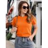 imageMAGCOMSEN Womens TShirts Cotton ShortSleeve Shirts CrewNeck Tees ClassicFit Breathable Casual Summer TopsOrange
