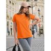 imageMAGCOMSEN Womens TShirts Cotton ShortSleeve Shirts CrewNeck Tees ClassicFit Breathable Casual Summer TopsOrange