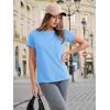 imageMAGCOMSEN Womens TShirts Cotton ShortSleeve Shirts CrewNeck Tees ClassicFit Breathable Casual Summer TopsWaterfall Blue