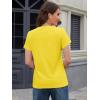 imageMAGCOMSEN Womens TShirts Cotton ShortSleeve Shirts CrewNeck Tees ClassicFit Breathable Casual Summer TopsYellow
