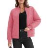 imageMAGCOMSEN Womens Diamond Quilted Jackets Lightweight Casual Bomber Jacket Warm Cotton Padded Coats with 2 PocketsAsh Pink
