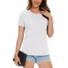 imageMAGCOMSEN Womens TShirts Cotton ShortSleeve Shirts CrewNeck Tees ClassicFit Breathable Casual Summer TopsWhite