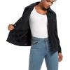 imageMAGCOMSEN Womens Corduroy Jacket Sherpa Fleece Lined Warm Winter Coat Button Down Casual Jacket with PocketsBlack