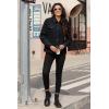 imageMAGCOMSEN Womens Corduroy Jacket Sherpa Fleece Lined Warm Winter Coat Button Down Casual Jacket with PocketsBlack