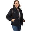 imageMAGCOMSEN Womens Corduroy Jacket Sherpa Fleece Lined Warm Winter Coat Button Down Casual Jacket with PocketsBlack