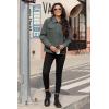 imageMAGCOMSEN Womens Corduroy Jacket Sherpa Fleece Lined Warm Winter Coat Button Down Casual Jacket with PocketsDark Grey