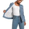 imageMAGCOMSEN Womens Corduroy Jacket Sherpa Fleece Lined Warm Winter Coat Button Down Casual Jacket with PocketsLight Blue