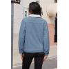imageMAGCOMSEN Womens Corduroy Jacket Sherpa Fleece Lined Warm Winter Coat Button Down Casual Jacket with PocketsLight Blue