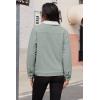 imageMAGCOMSEN Womens Corduroy Jacket Sherpa Fleece Lined Warm Winter Coat Button Down Casual Jacket with PocketsLight Grey