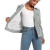 imageMAGCOMSEN Womens Corduroy Jacket Sherpa Fleece Lined Warm Winter Coat Button Down Casual Jacket with PocketsLight Grey