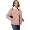 imageMAGCOMSEN Womens Corduroy Jacket Sherpa Fleece Lined Warm Winter Coat Button Down Casual Jacket with PocketsLight Pink