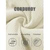 imageMAGCOMSEN Womens Corduroy Jacket Sherpa Fleece Lined Warm Winter Coat Button Down Casual Jacket with PocketsWhite