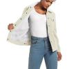 imageMAGCOMSEN Womens Corduroy Jacket Sherpa Fleece Lined Warm Winter Coat Button Down Casual Jacket with PocketsWhite