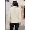 imageMAGCOMSEN Womens Corduroy Jacket Sherpa Fleece Lined Warm Winter Coat Button Down Casual Jacket with PocketsWhite
